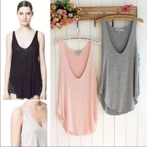 Two- V-Neck Tank • Gray, pink, white or black