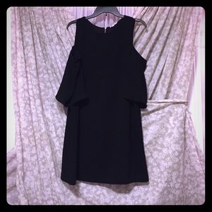 black cut out shoulder dress