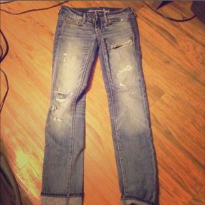 American eagle ripped jeans size 0