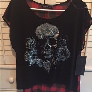 Silver skull over shirt