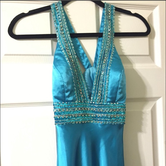Blue evening gown