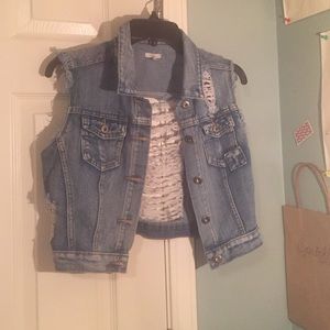 Ripped jeans vest