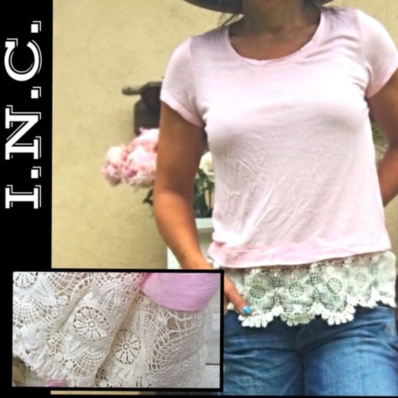 LACE Trim INC Soft Pink T-Shirt