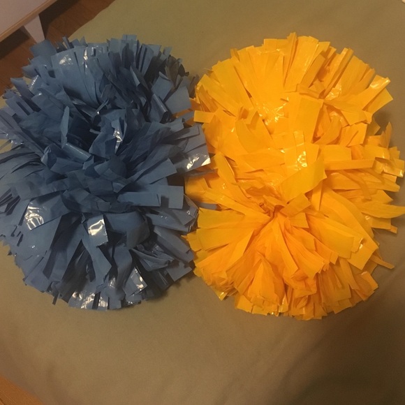 Blue and gold Pom poms!