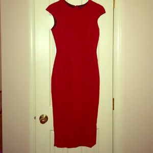 Red Zara midi dress