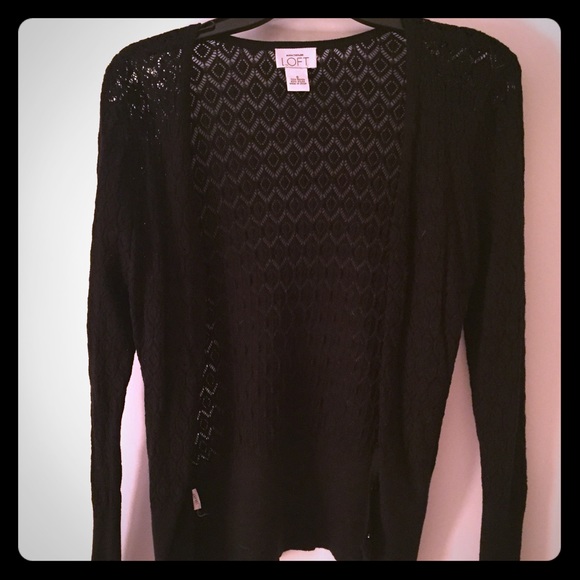 Ann Taylor Loft Button Down Black Sweater