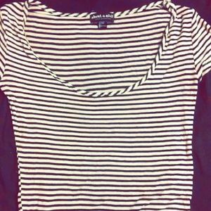 Striped scoop neck crop top