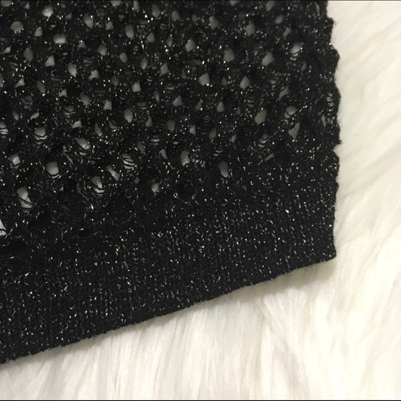 Rock & Republic Open Knit Metallic Shimmer Top - Picture 3 of 4