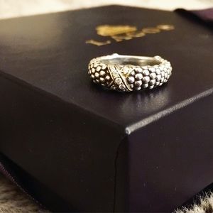 Lagos Diamond Lux X Ring (Caviar Collection)