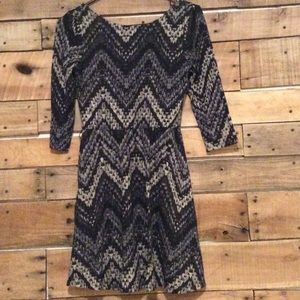 Gray and Blue Chevron Dress