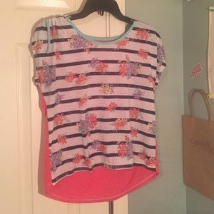 Floral striped top