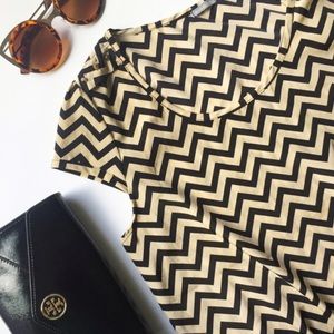 Chevron Studded Cap Sleeves Blouse