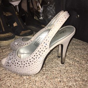 Silver/Grey Rhinestone Heels