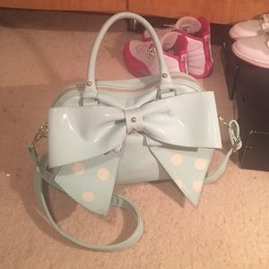 Betsey Johnson blue polka dot bag