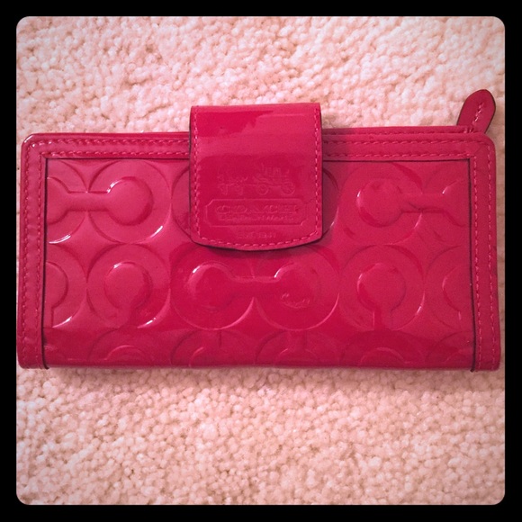 Coach signature C Red Leather wallet