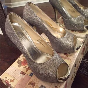 Silver glitter shoes