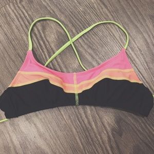 Xhilaration Neon Colorblock Bikini Top