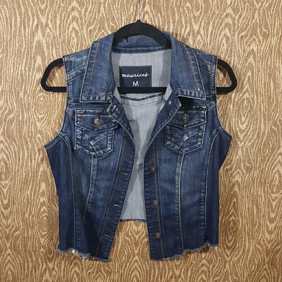 Maurices Tops - Denim Vest with flattering stitching and fit!