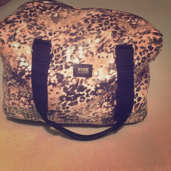 Pink sequin duffle bag