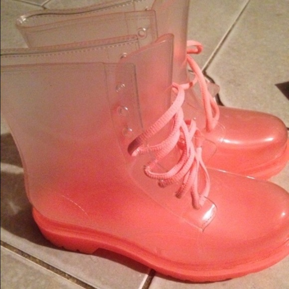 Clear peach boots