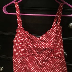 Torrid size 2 18/20 tank top retro red white pinup
