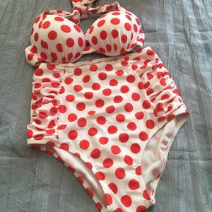 High Waisted Poka Dot Bikini