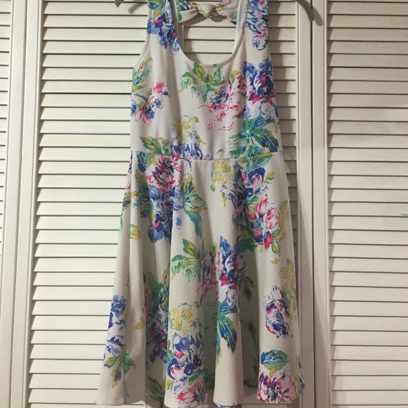 White, Floral Skater Dress