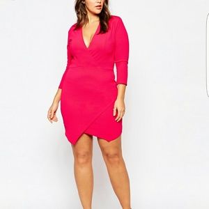 Club L Curve Asymmetric Wrap Dress