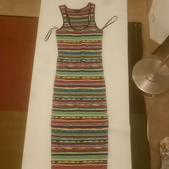 Multi-colored sexy maxi dress