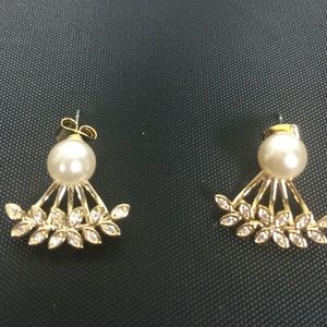 Pearl Leaf Earrings
