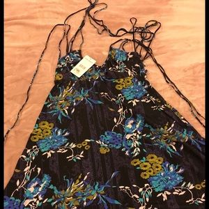 Anthropologie free people blue floral dress small