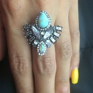 Rhinestone Turquoise Stone Ring