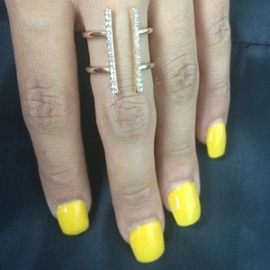 Rhinestone T Cross Ring