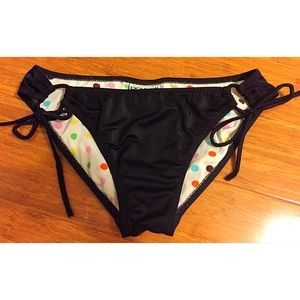 Roxy Black String Bikini Bottoms - Medium