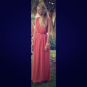 Long dress with studs on shoulders
