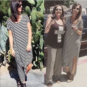 Striped Oversize Maxi Dress - Size Small