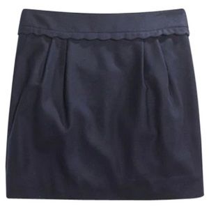 J. Crew navy scallop skirt size 2, only worn once