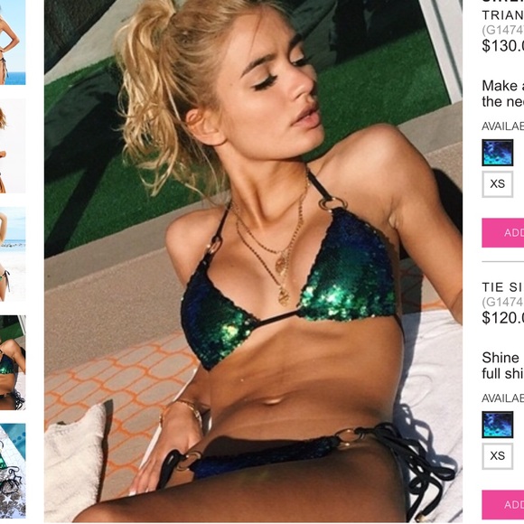 Beach Bunny Sirens Song green 2 peice bikini