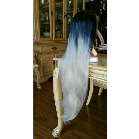 Ombre Black Gray Beauty Lace Front  26-28 inches!!