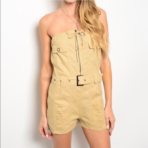 Khaki summer romper