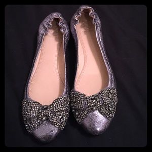 Tory Burch Eddie Bow Rhinestone Reva Ballet Flats