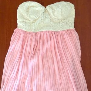 Pink strapless dress