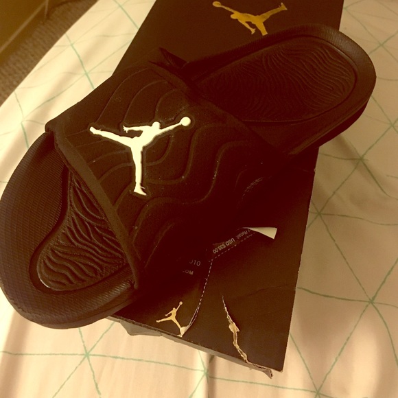 Jordan black slides sandals