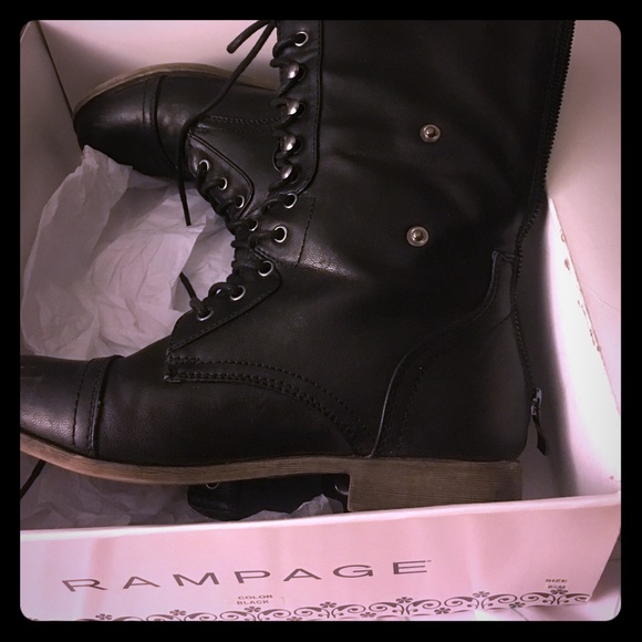Black combat boots
