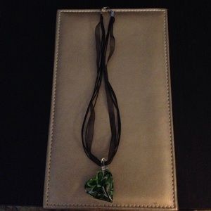 Black and Green Heart Necklace