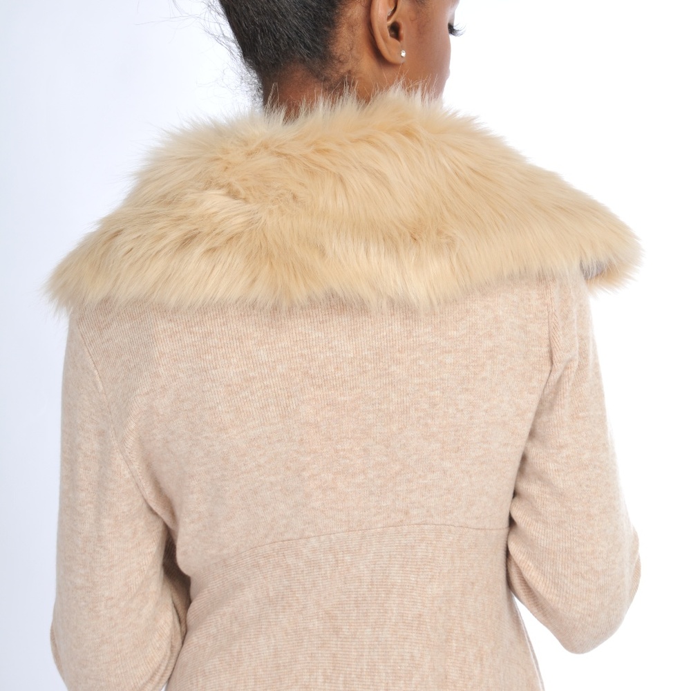 MY TRIBE FUR COLLAR CARDIGAN - Picture 5 of 5