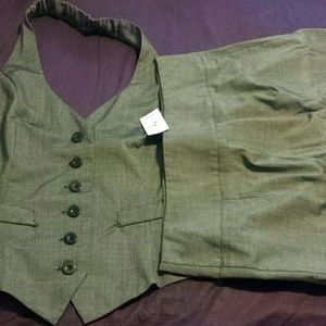 Vest with a pencil skirt