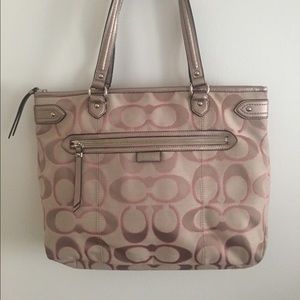 Coach DAISY OUTLINE SIGNATURE METALLIC EMMA TOTE