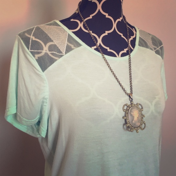 BKE Tops - Back Detail Mint Tunic