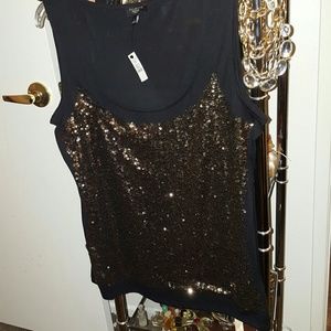 Black and Gold sequined top
